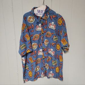 Vintage 1990's BIG DOGS graphic button-up Chili peppers  Hawaiian